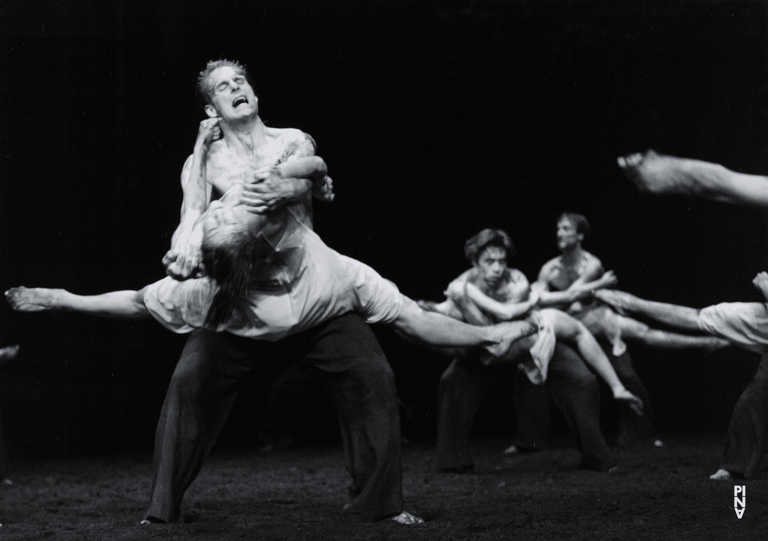 Michael Strecker, Kenji Takagi and Franko Schmidt in “The Rite of Spring” by Pina Bausch, Sept. 5, 2007