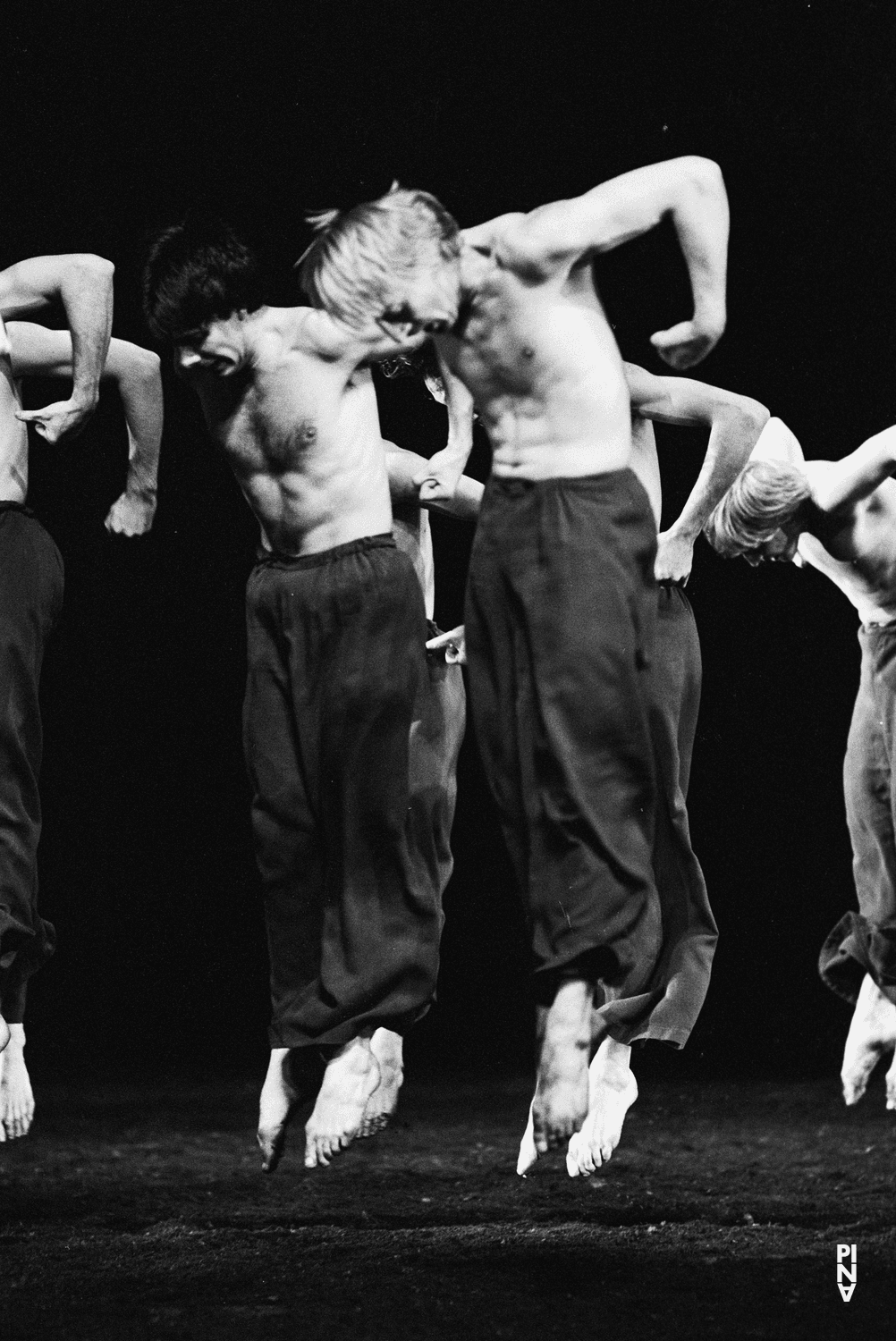 Christian Trouillas, Dominique Mercy and Janusz Subicz in “The Rite of Spring” by Pina Bausch at Opernhaus Wuppertal, season 1981/82