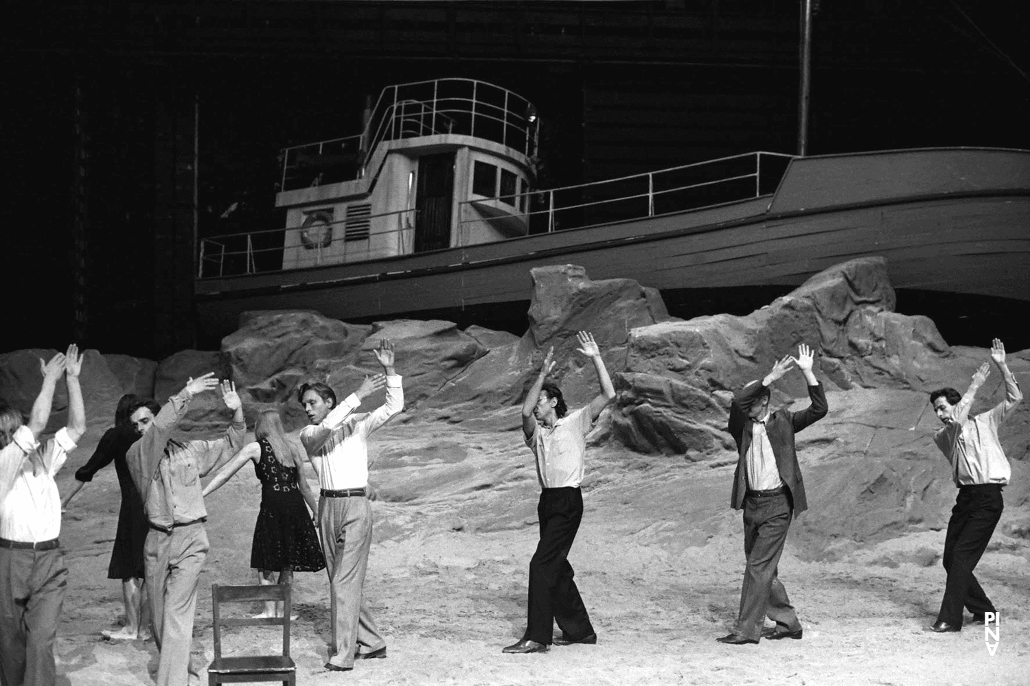 “Das Stück mit dem Schiff (The Piece with the Ship)” by Pina Bausch with Tanztheater Wuppertal at Théâtre de la Ville Paris (France), April 6, 1994