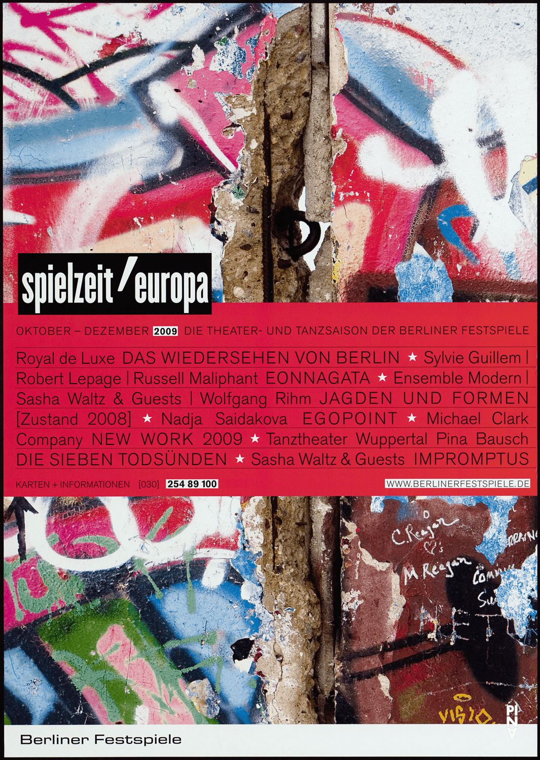 Plakat zu „Die sieben Todsünden“ von Pina Bausch in Berlin, 10.12.2009–13.12.2009