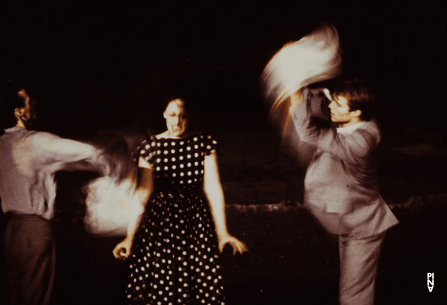 Bernd Uwe Marszan, Hans Beenhakker and Nazareth Panadero in “Ein Trauerspiel” by Pina Bausch at Schauspielhaus Wuppertal, season 1993/94