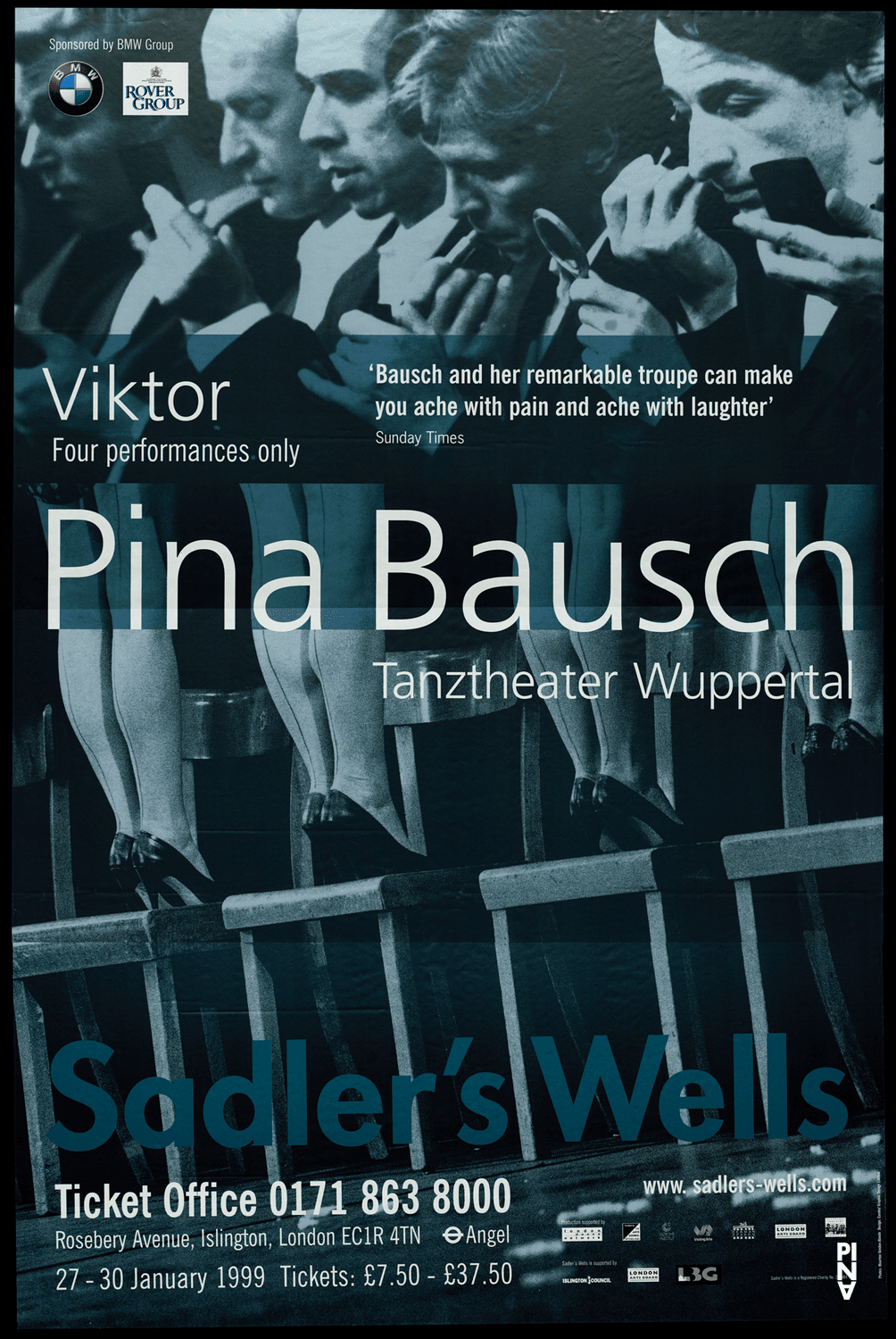 Plakat zu „Viktor“ von Pina Bausch in London, 27.01.1999–30.01.1999