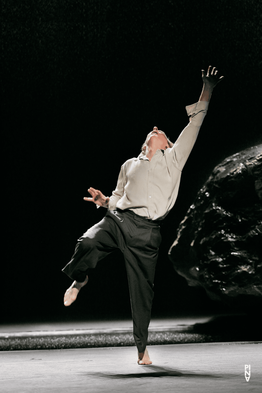 Dominique Mercy in “Vollmond (Full Moon)” by Pina Bausch with Tanztheater Wuppertal at Schauspielhaus Wuppertal (Germany), May 10, 2006