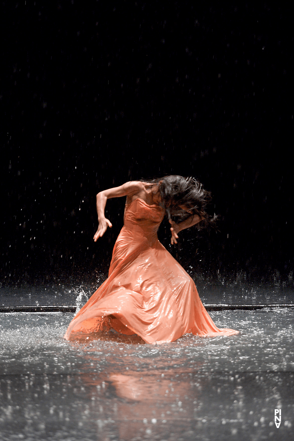 Ditta Miranda Jasjfi in “Vollmond (Full Moon)” by Pina Bausch with Tanztheater Wuppertal at Théâtre de la Ville Paris (France), June 15, 2007