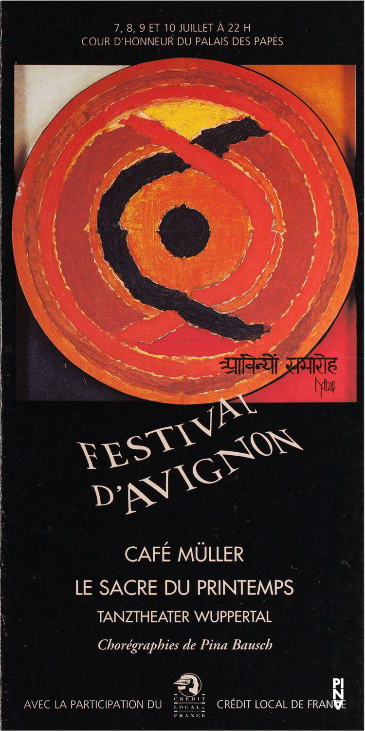 Programmheft zu „Café Müller“ und „Das Frühlingsopfer“ von Pina Bausch mit Tanztheater Wuppertal in Avignon, 07.07.1995–10.07.1995