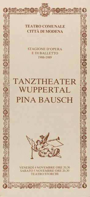 Booklet for “Auf dem Gebirge hat man ein Geschrei gehört (On the Mountain a Cry Was Heard)” by Pina Bausch with Tanztheater Wuppertal in in Modena, 11/04/1988 – 11/05/1988