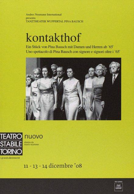 Booklet for “Kontakthof. With Ladies and Gentlemen over 65” by Pina Bausch with Kontakthof-Ensemble Damen und Herren ab ´65 in in Turin, 12/11/2008 – 12/14/2008