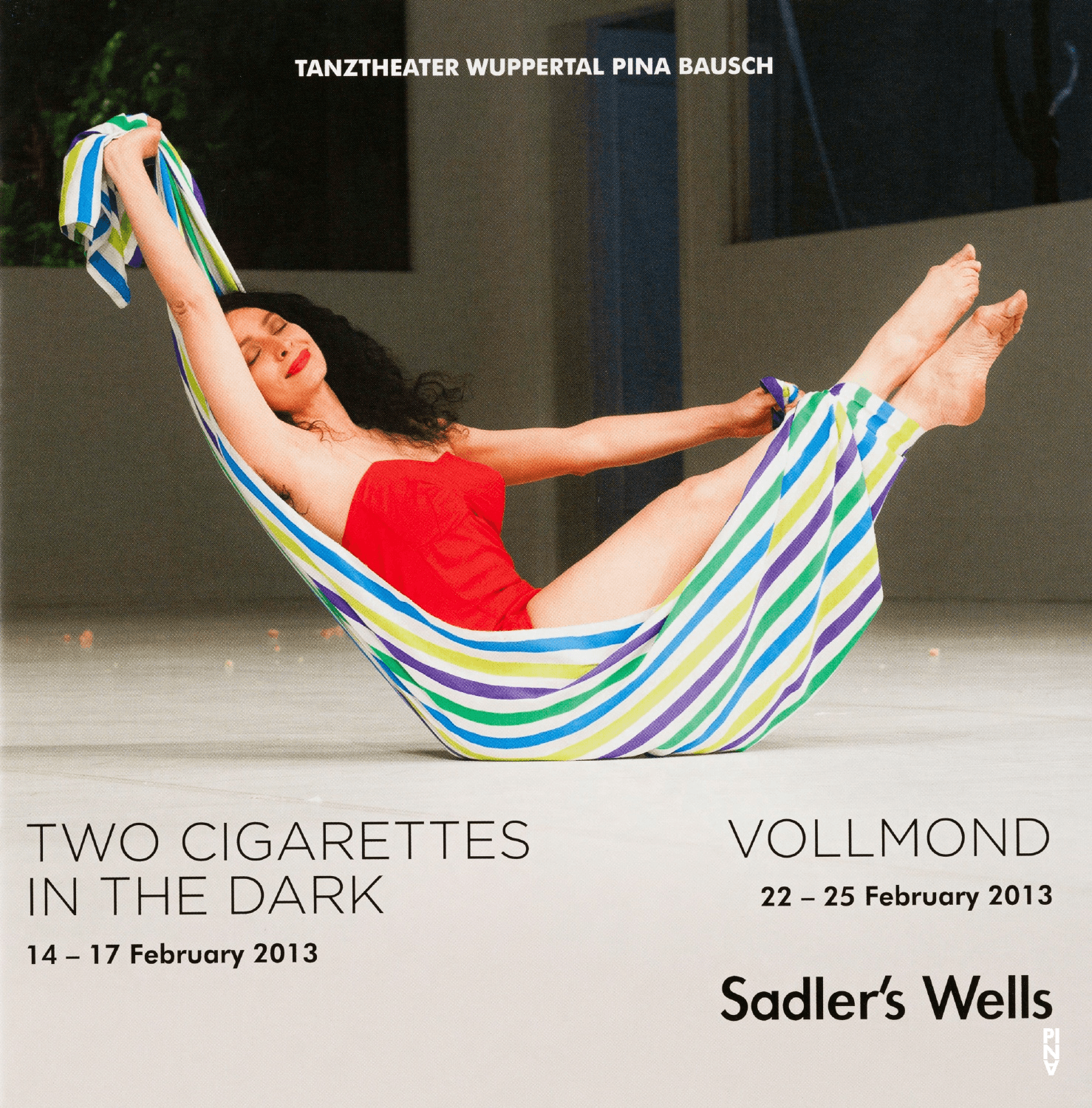 Booklet for “Two Cigarettes in the Dark” and “Vollmond (Full Moon)” by Pina Bausch with Tanztheater Wuppertal in in London, 02/14/2013 – 02/25/2013